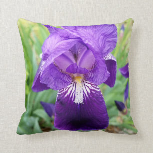 Purple Iris Throw Pillow