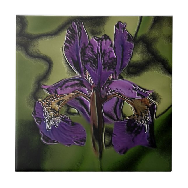 Purple Iris Tile (Front)