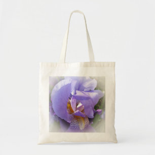 purple iris tote bag
