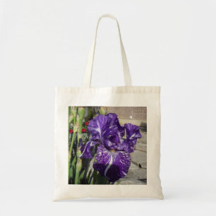 Purple iris tote bag
