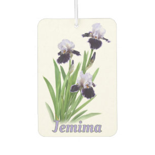 Purple Iris Trio Botanical Art Personalized  Air Freshener