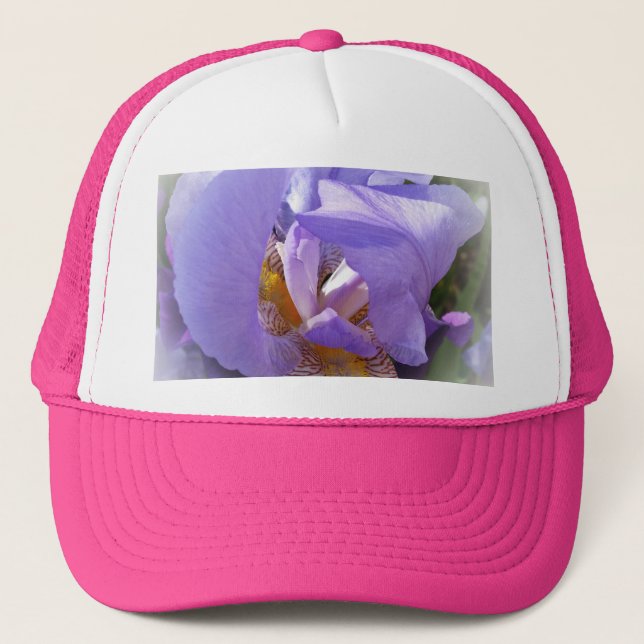 purple iris trucker hat (Front)