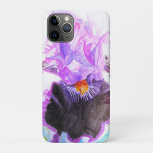 Purple Iris Watercolor Flower Floral Birthday iPhone 11 Pro Case