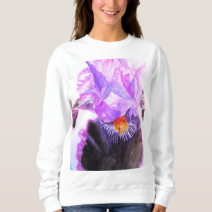 Purple Iris Watercolor Flower Floral Birthday Sweatshirt