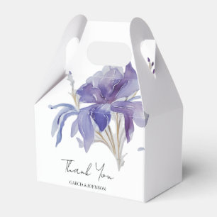 Purple Iris Watercolor Wedding Favor Box