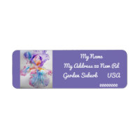 Purple Iris Watercolour Return Address Labels
