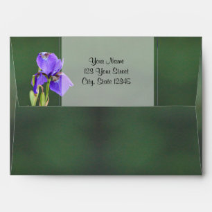 Purple Iris Wedding Envelope