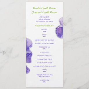 Purple Iris Wedding Program