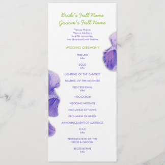 Purple Iris Wedding Program