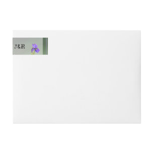 Purple Iris Wedding Wrap Around Label