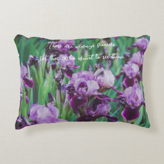 Purple irises accent pillow