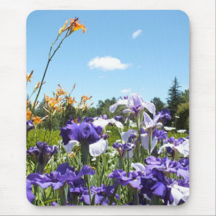 Purple Irises and Sky Mousepad