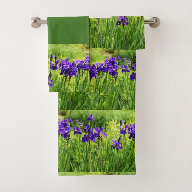Purple Irises Botanical Towel Set (Insitu)
