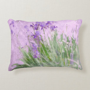 Purple Irises Decorative Pillow
