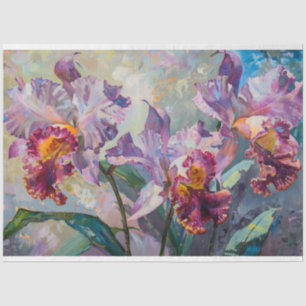 purple irises decoupage tissue paper