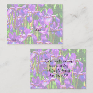 Purple Irises Flower Wedding Table Place Card
