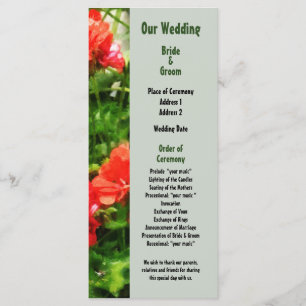 Purple Irises in Suburbs Wedding Program