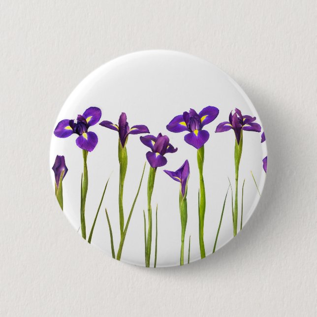 Purple Irises - Iris Flower Customized Template 2 Inch Round Button (Front)