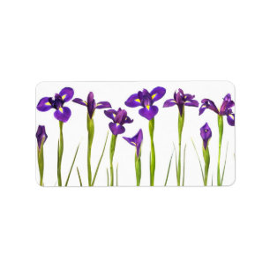 Purple Irises - Iris Flower Customized Template Label