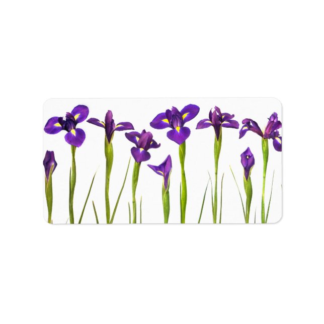 Purple Irises - Iris Flower Customized Template Label (Front)