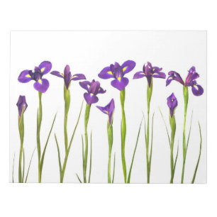 Purple Irises - Iris Flower Customized Template Notepad