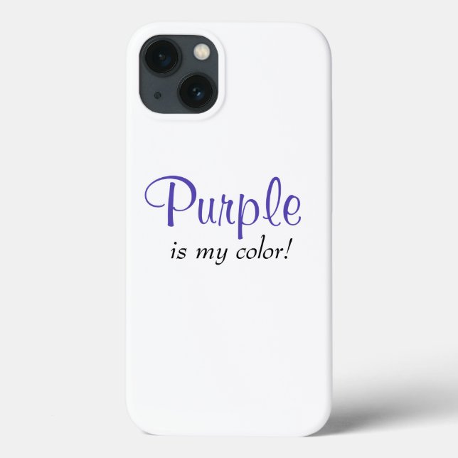 Purple Is My Colour Cute Girly Quote  Case-Mate iPhone Case (Back)