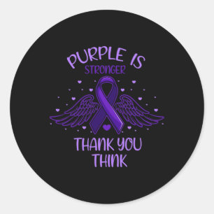 Purple Is Stronger Than You Think I Pancreatic Can Classic Round Sticker