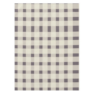 Purple Ivory Gingham Pattern Tablecloth