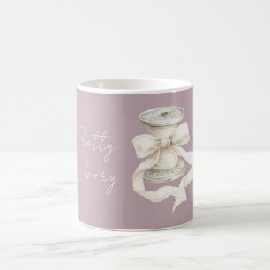 Purple Ivory Ribbon Coffee Mug