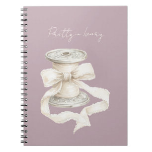 Purple Ivory Ribbon Notebook