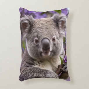 Purple Jacaranda Koala Bear, Accent Pillow