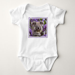 Purple Jacaranda Koala Bear, Baby Bodysuit