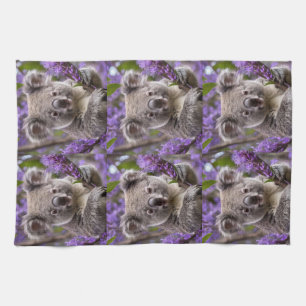 Purple Jacaranda Koala Bear, Kitchen Towel