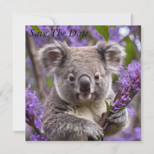 Purple Jacaranda Koala Bear, Save The Date