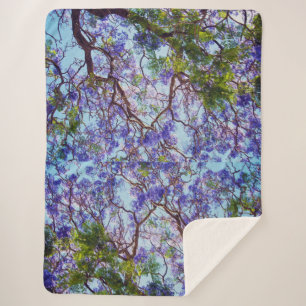 Purple Jacaranda Oil Paint, Sherpa Blanket