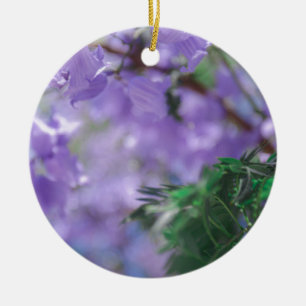 Purple Jacaranda Tree Flowers Ceramic Ornament