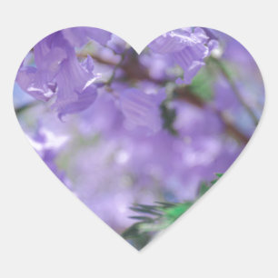 Purple Jacaranda Tree Flowers Heart Sticker