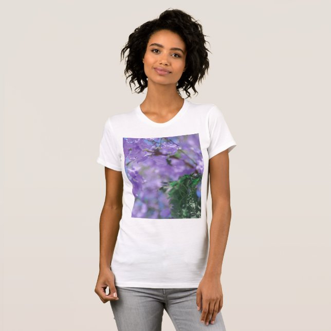 Purple Jacaranda Tree Flowers T-Shirt (Front Full)