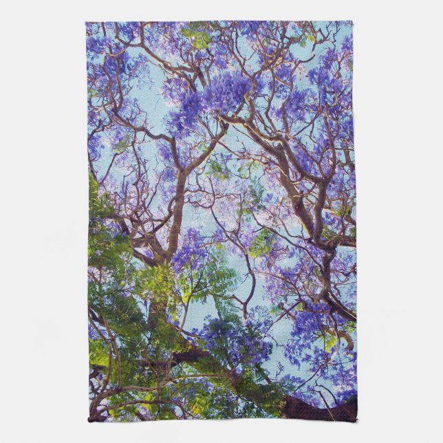 Purple Jacaranda Tree Water Color, Kitchen Towel (Vertical)