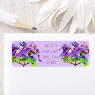 Purple Jacaranda tree watercolor art
