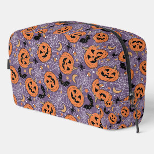 Purple Jack-O-Lantern Halloween Pattern Dopp Kit