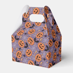 Purple Jack-O-Lantern Halloween Pattern Favor Box