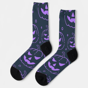 Purple Jack-o-Lantern Socks