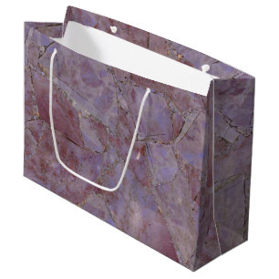 Purple Jade Marble Print Large Gift Bag