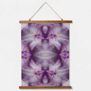Purple Japanese Iris Flower Abstract Hanging Tapestry