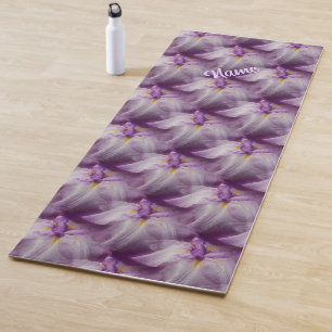 Purple Japanese Iris Flower Personalized Yoga Mat