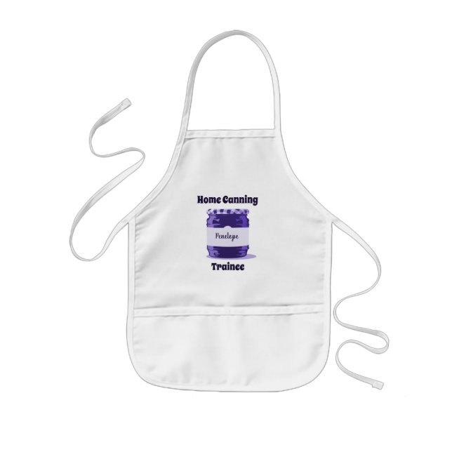 Purple Jelly Jar Home Canning Trainee with Name Kids Apron (Front)