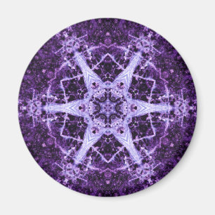 Purple Jewel Crystal Round Magnet