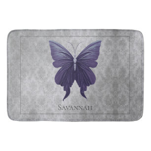 Purple Jewelled Butterfly Bath Mat