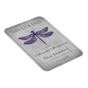 Purple Jewelled Dragonfly Save the Date Magnet